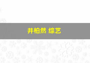 井柏然 综艺